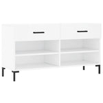 Shoe Bench White 102x35x55 cm Engineered Wood - Bargainia.com - 