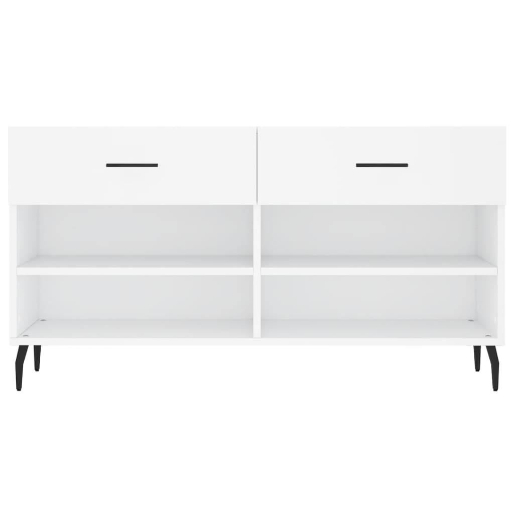 Shoe Bench White 102x35x55 cm Engineered Wood - Bargainia.com - 