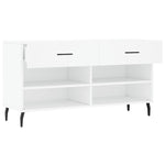 Shoe Bench White 102x35x55 cm Engineered Wood - Bargainia.com - 