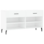 Shoe Bench White 102x35x55 cm Engineered Wood - Bargainia.com - 