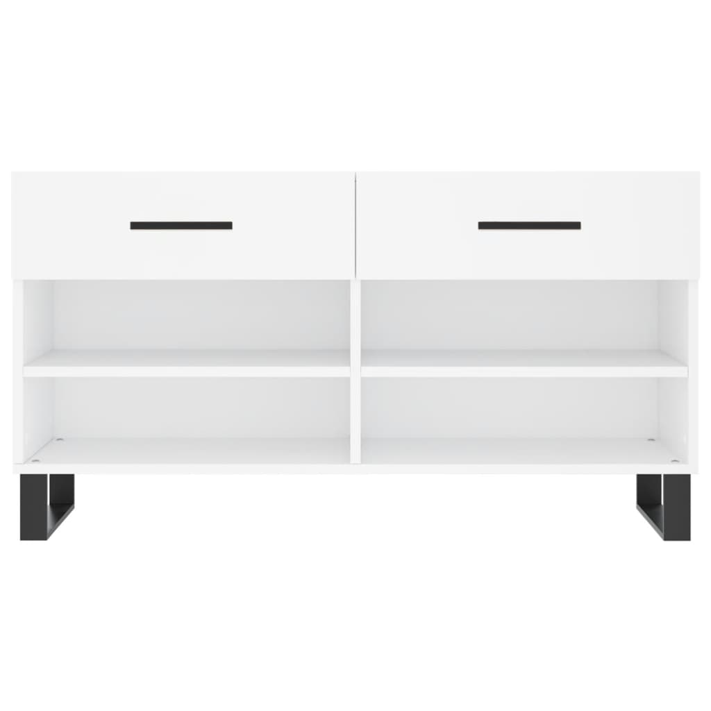 Shoe Bench White 102x35x55 cm Engineered Wood - Bargainia.com - 