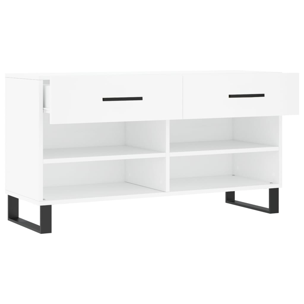Shoe Bench White 102x35x55 cm Engineered Wood - Bargainia.com - 