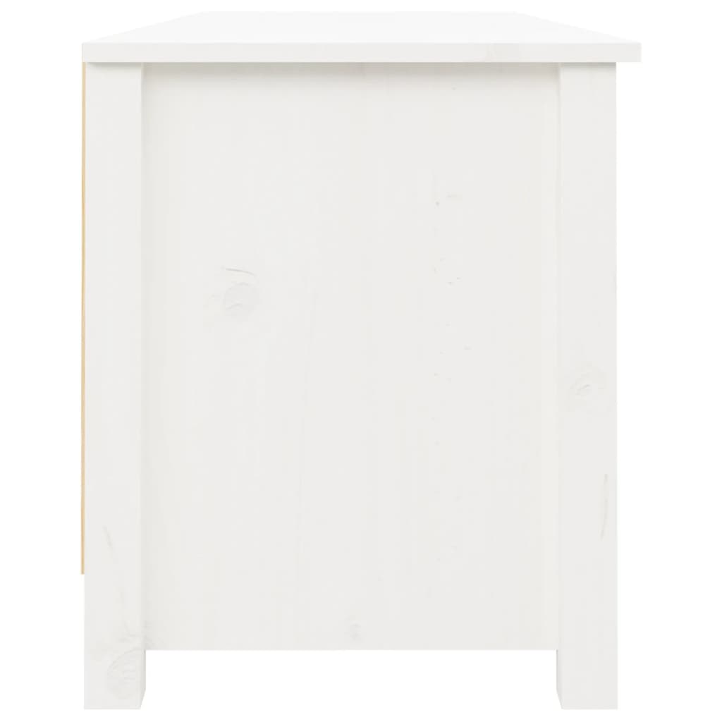 Shoe Bench White 110x38x45.5 cm Solid Wood Pine - Bargainia.com - 