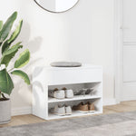 Shoe Bench White 60x30x45 cm Engineered Wood - Bargainia.com - 