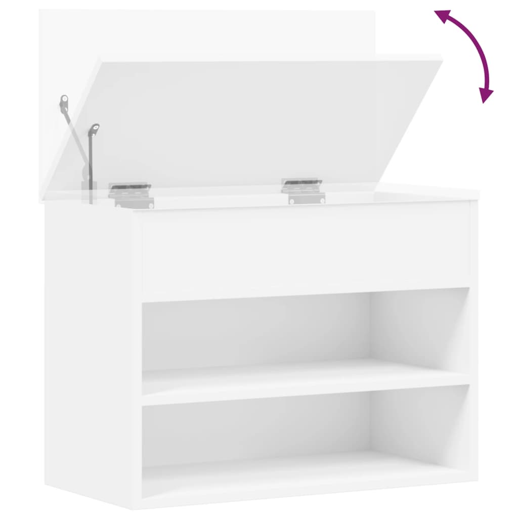 Shoe Bench White 60x30x45 cm Engineered Wood - Bargainia.com - 