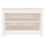 Shoe Bench White 70x38x45.5 cm Solid Wood Pine - Bargainia.com - 