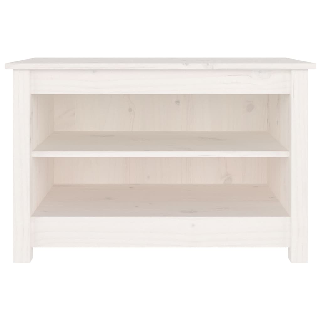Shoe Bench White 70x38x45.5 cm Solid Wood Pine - Bargainia.com - 