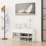 Shoe Bench White 80x30x45 cm Engineered Wood - Bargainia.com - 