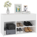 Shoe Bench White 80x30x45 cm Engineered Wood - Bargainia.com - 