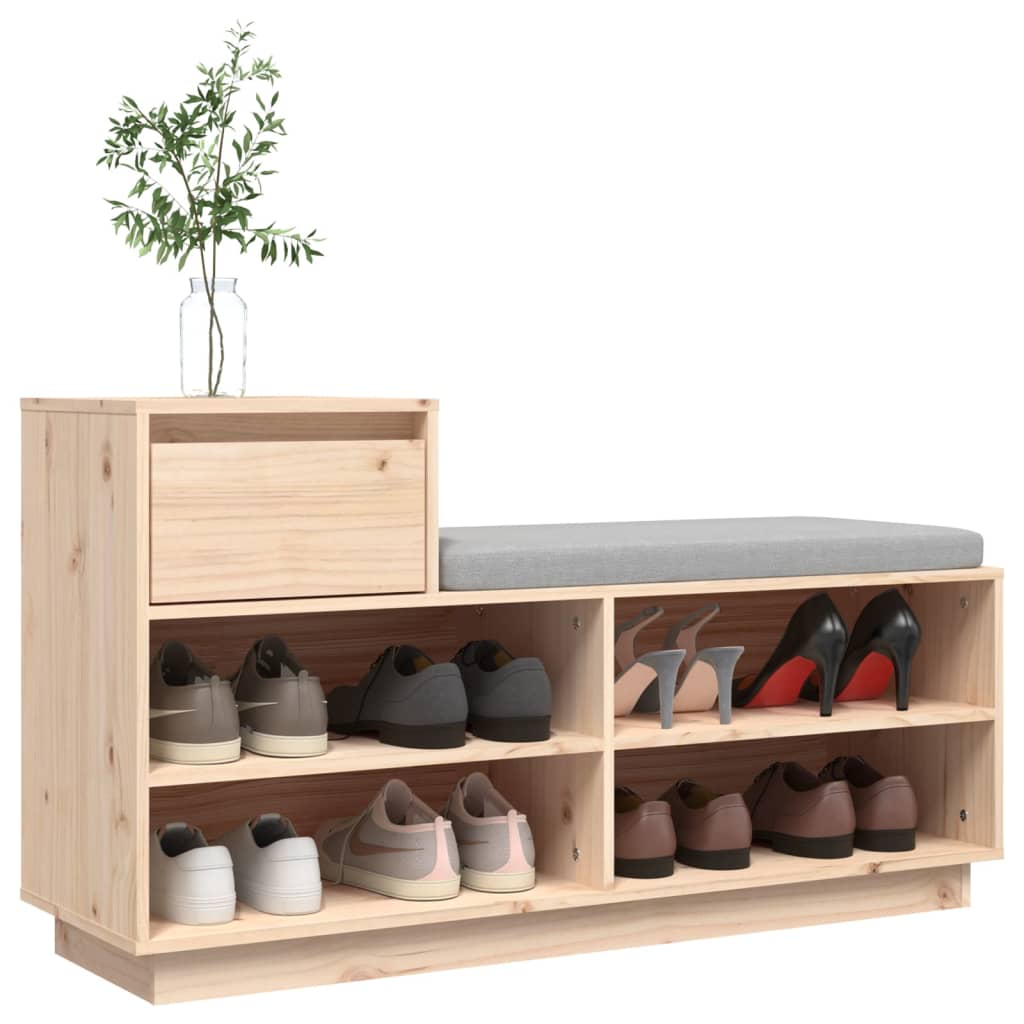 Shoe Cabinet 110x34x61 cm Solid Wood Pine - Bargainia.com - 
