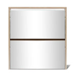 Shoe Cabinet 2 - Layer Mirror Oak 63x17x67 cm - Bargainia.com - 