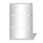 Shoe Cabinet 3 - Layer Mirror White 63x17x102.5 cm - Bargainia.com - 