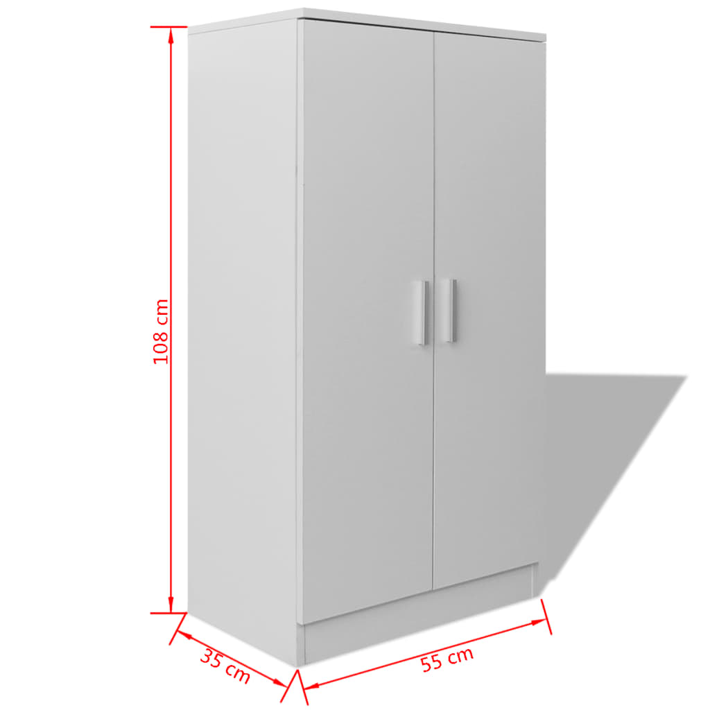 Shoe Cabinet 7 Shelves White - Bargainia.com - 