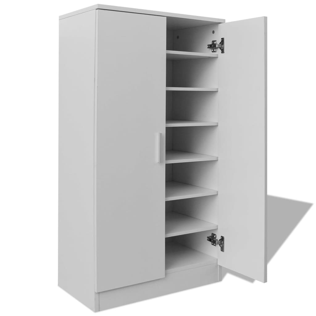 Shoe Cabinet 7 Shelves White - Bargainia.com - 
