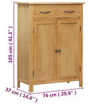 Shoe Cabinet 76x37x105 cm Solid Oak Wood - Bargainia.com - 