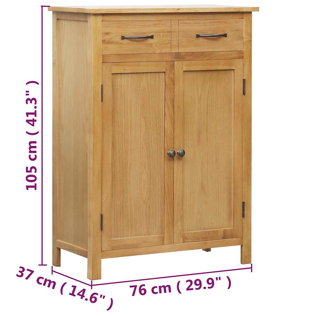 Shoe Cabinet 76x37x105 cm Solid Oak Wood - Bargainia.com - 