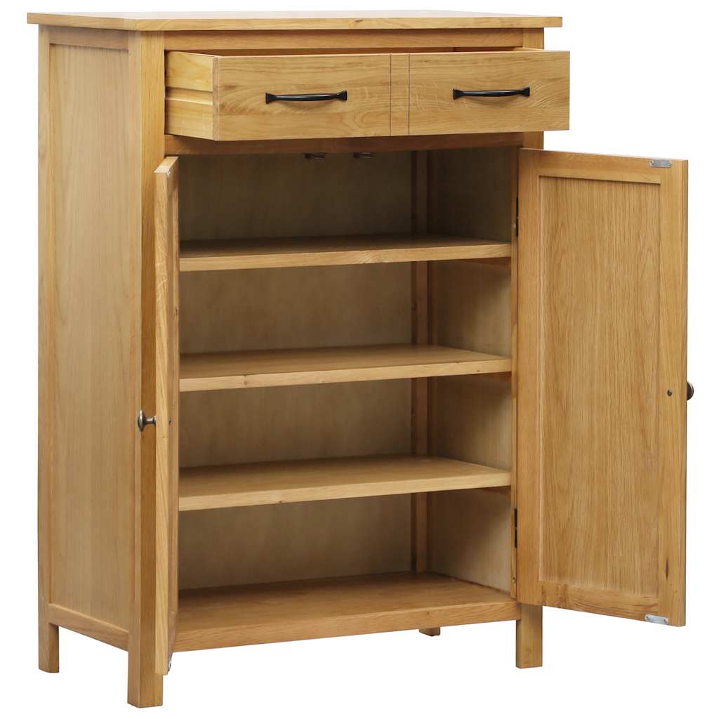 Shoe Cabinet 76x37x105 cm Solid Oak Wood - Bargainia.com - 