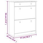 Shoe Cabinet ALTA 77x35x96 cm Solid Wood Pine - Bargainia.com - 