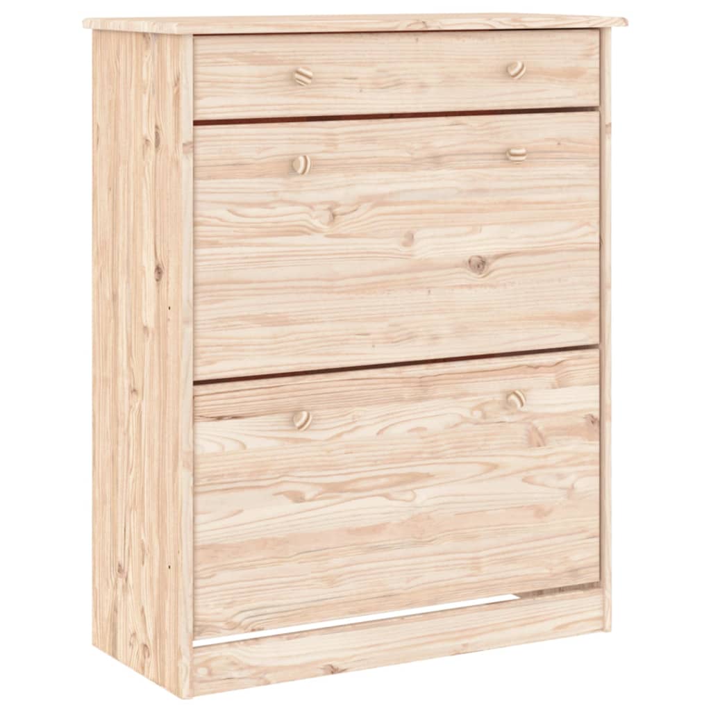 Shoe Cabinet ALTA 77x35x96 cm Solid Wood Pine - Bargainia.com - 