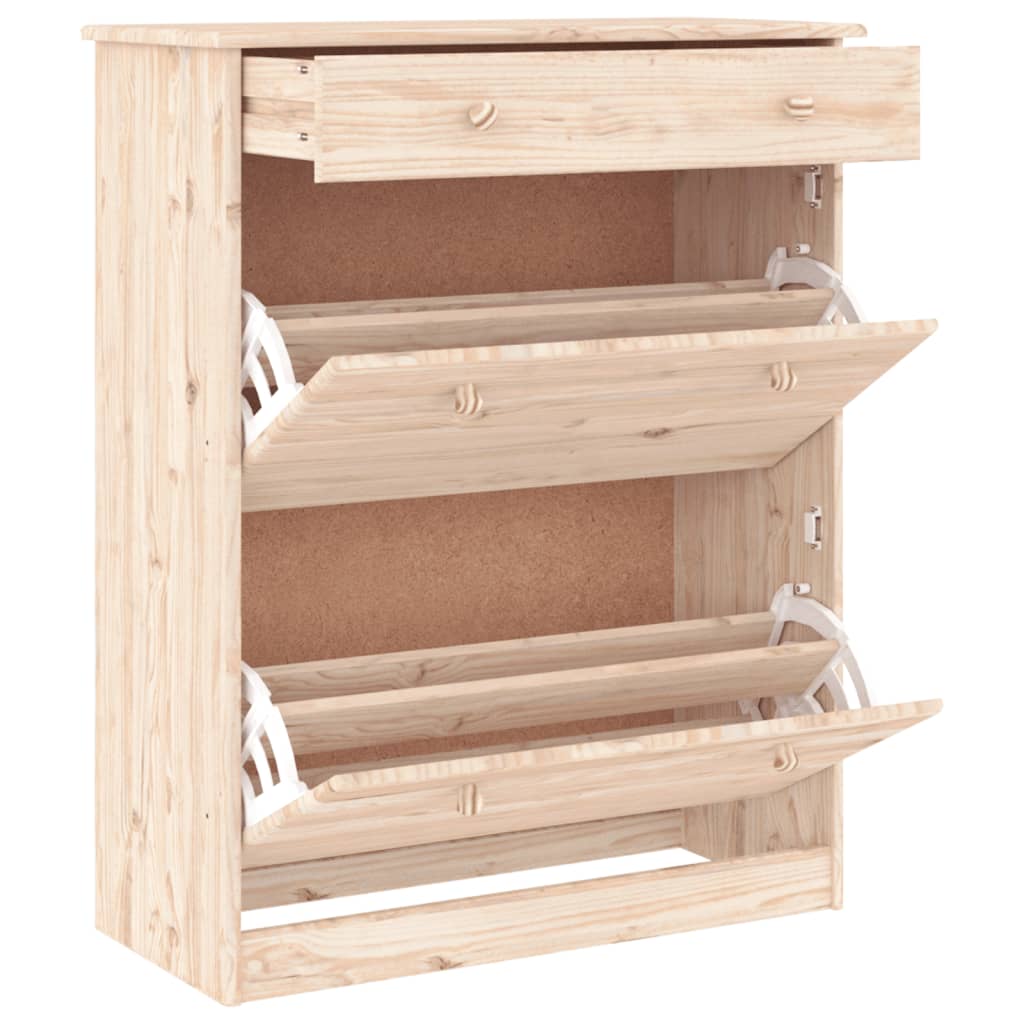 Shoe Cabinet ALTA 77x35x96 cm Solid Wood Pine - Bargainia.com - 