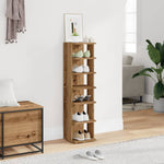 Shoe Cabinet Artisan Oak 28x27x102 cm Engineered Wood - Bargainia.com - 