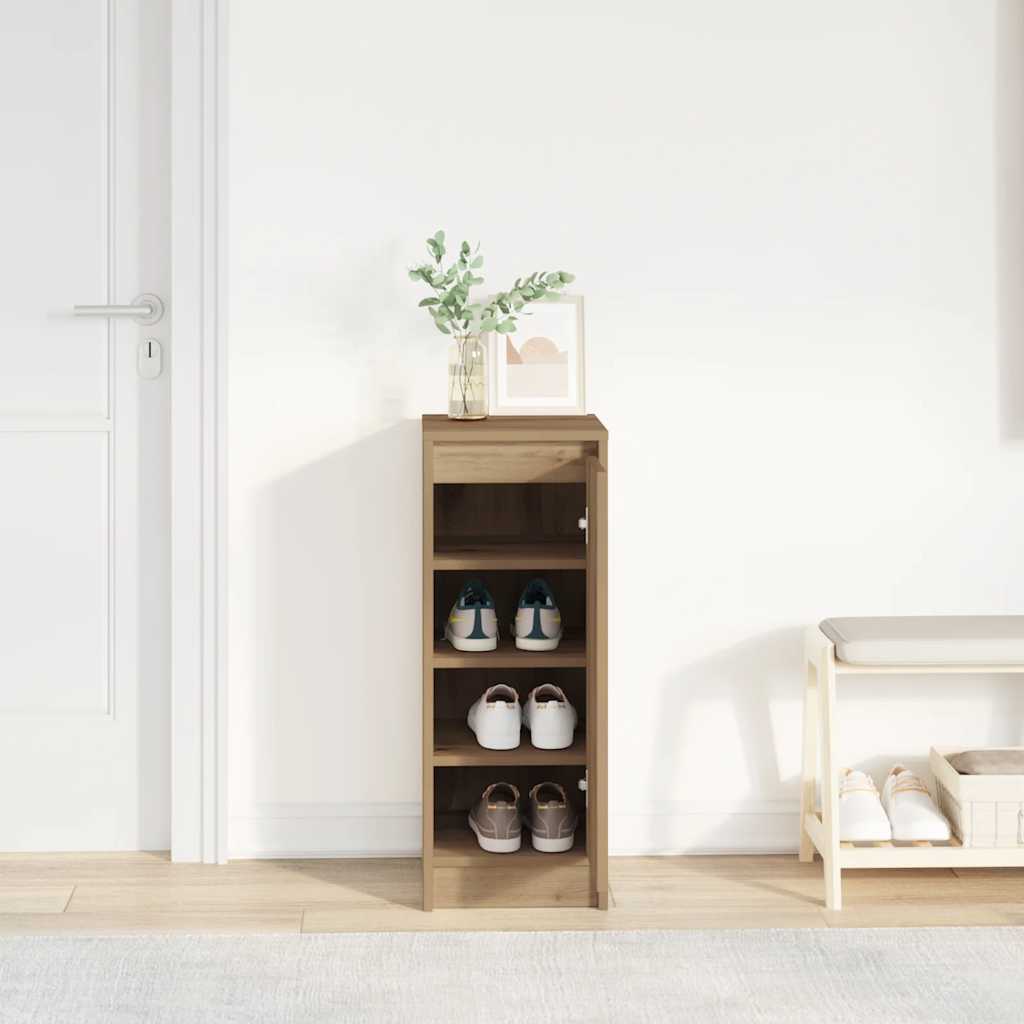 Shoe Cabinet Artisan Oak 29.5x34x76 cm Engineered Wood - Bargainia.com - 