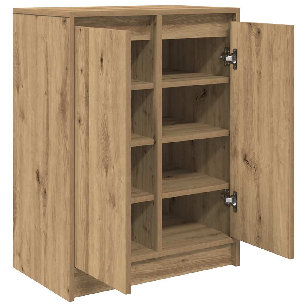 Shoe Cabinet Artisan Oak 57x34x76 cm Engineered Wood - Bargainia.com - 