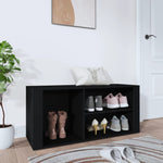 Shoe Cabinet Black 100x35x45 cm Engineered Wood - Bargainia.com - 