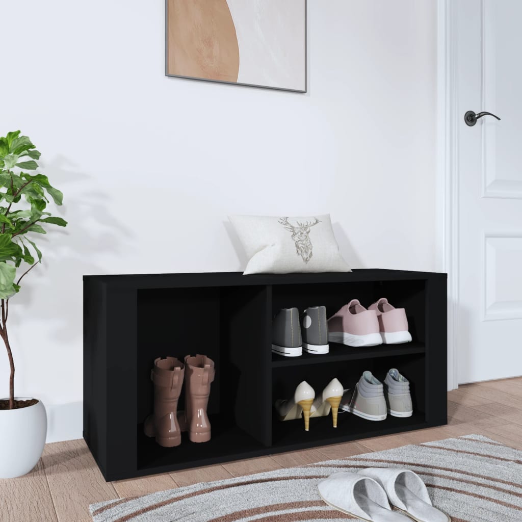 Shoe Cabinet Black 100x35x45 cm Engineered Wood - Bargainia.com - 