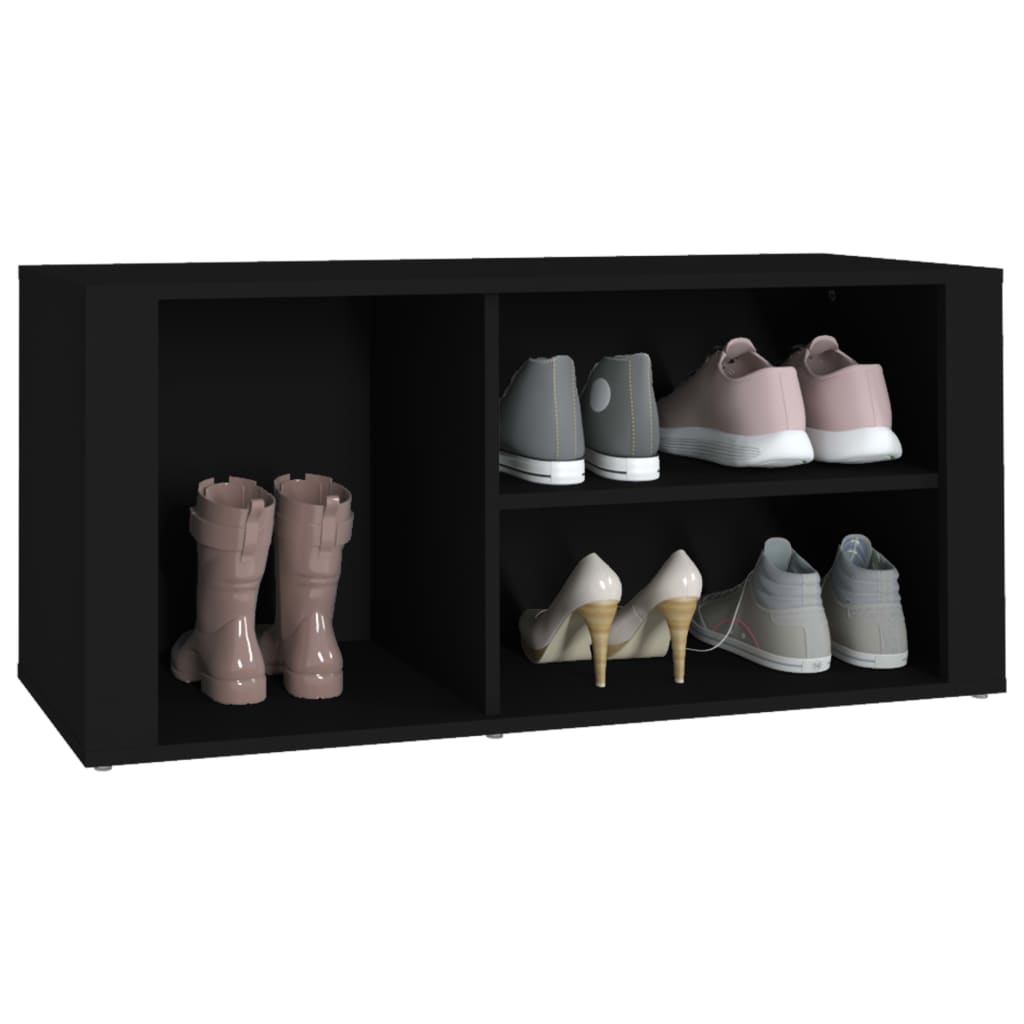 Shoe Cabinet Black 100x35x45 cm Engineered Wood - Bargainia.com - 