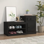 Shoe Cabinet Black 100x42x60 cm Engineered Wood - Bargainia.com - 