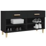 Shoe Cabinet Black 102x35x55 cm Engineered Wood - Bargainia.com - 