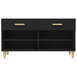 Shoe Cabinet Black 102x35x55 cm Engineered Wood - Bargainia.com - 