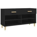 Shoe Cabinet Black 102x35x55 cm Engineered Wood - Bargainia.com - 