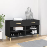 Shoe Cabinet Black 102x35x55 cm Engineered Wood - Bargainia.com - 