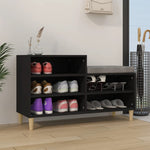 Shoe Cabinet Black 102x36x60 cm Engineered Wood - Bargainia.com - 