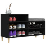 Shoe Cabinet Black 102x36x60 cm Engineered Wood - Bargainia.com - 