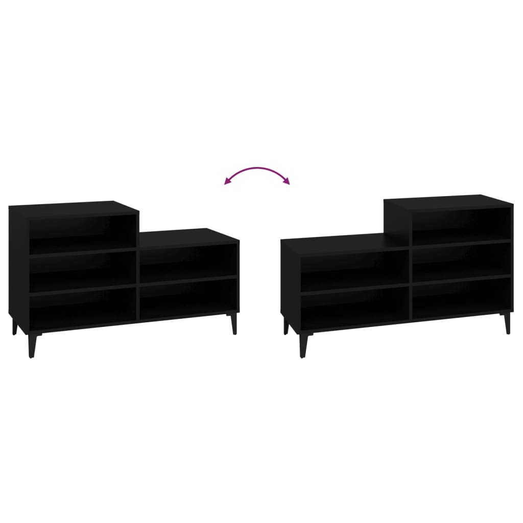 Shoe Cabinet Black 102x36x60 cm Engineered Wood - Bargainia.com - 