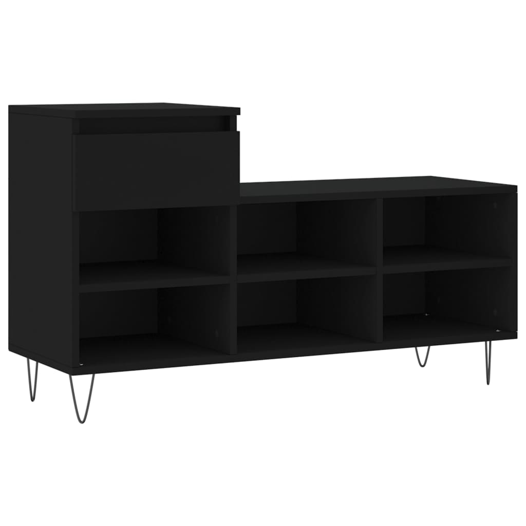 Shoe Cabinet Black 102x36x60 cm Engineered Wood - Bargainia.com - 