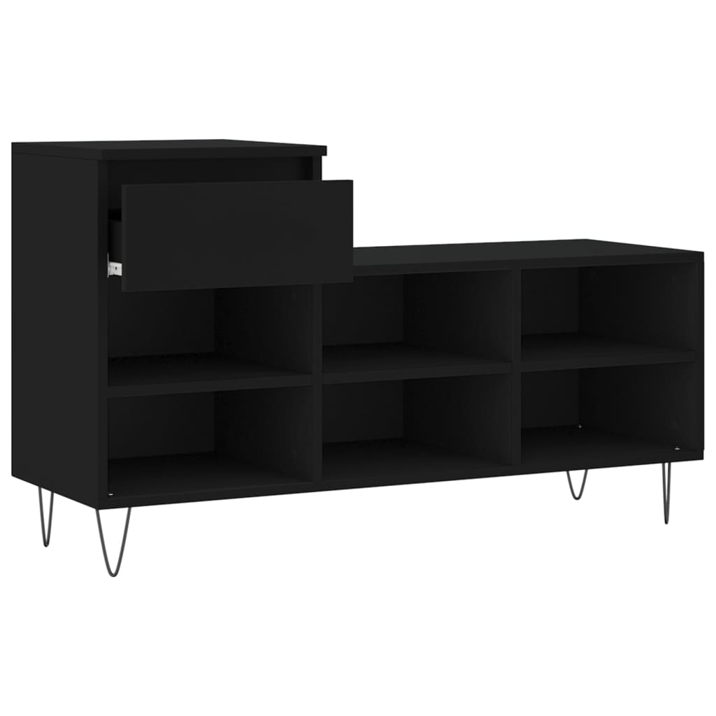 Shoe Cabinet Black 102x36x60 cm Engineered Wood - Bargainia.com - 