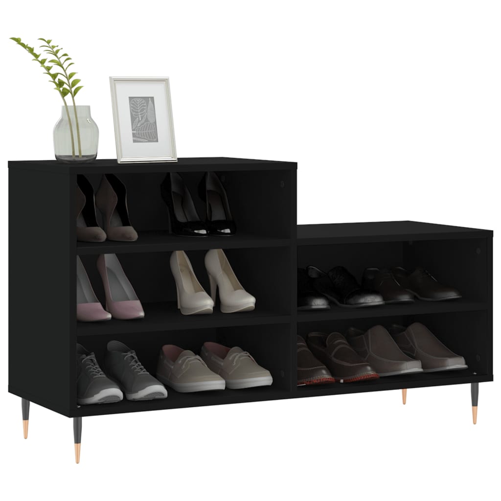 Shoe Cabinet Black 102x36x60 cm Engineered Wood - Bargainia.com - 