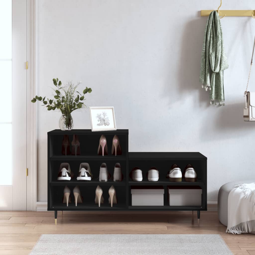 Shoe Cabinet Black 102x36x60 cm Engineered Wood - Bargainia.com - 