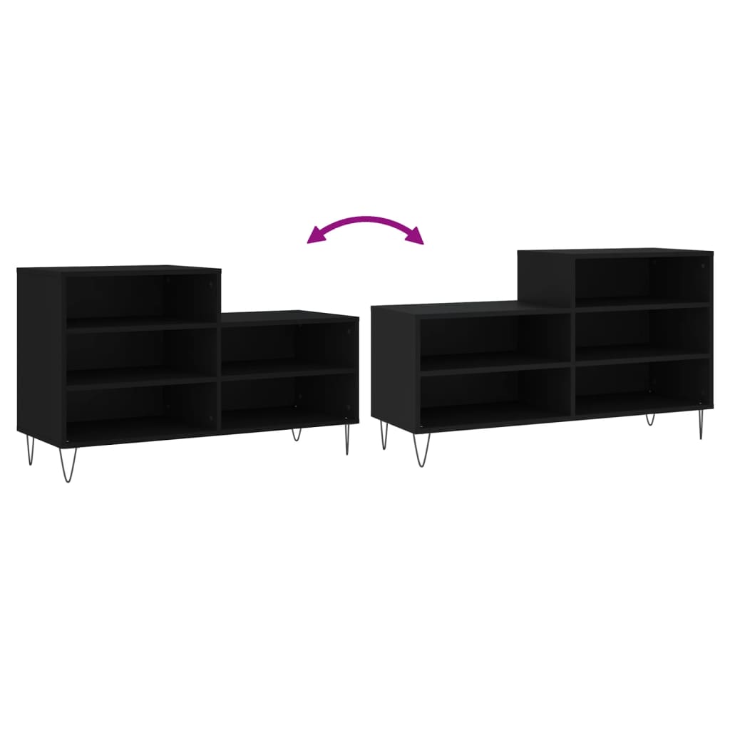 Shoe Cabinet Black 102x36x60 cm Engineered Wood - Bargainia.com - 