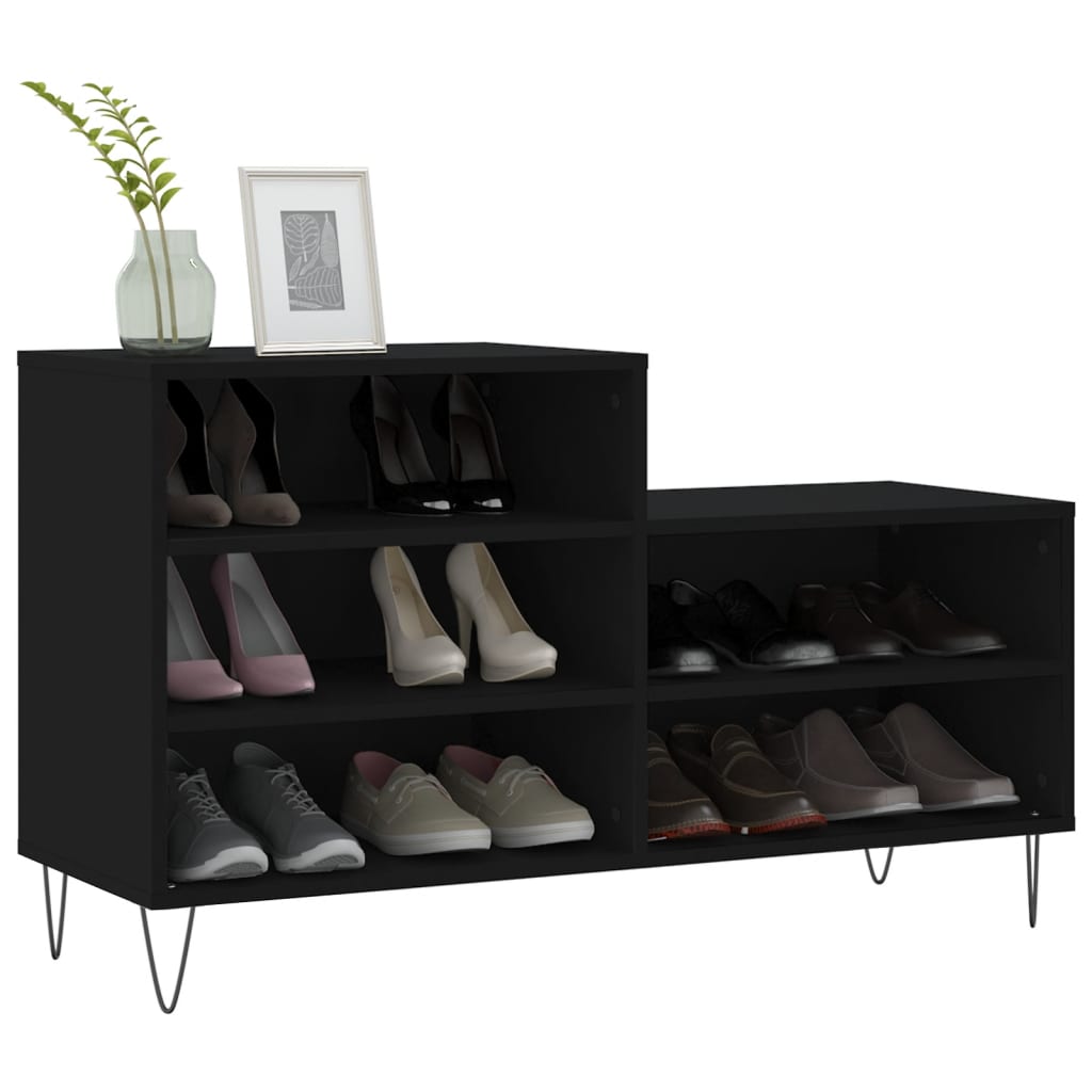 Shoe Cabinet Black 102x36x60 cm Engineered Wood - Bargainia.com - 