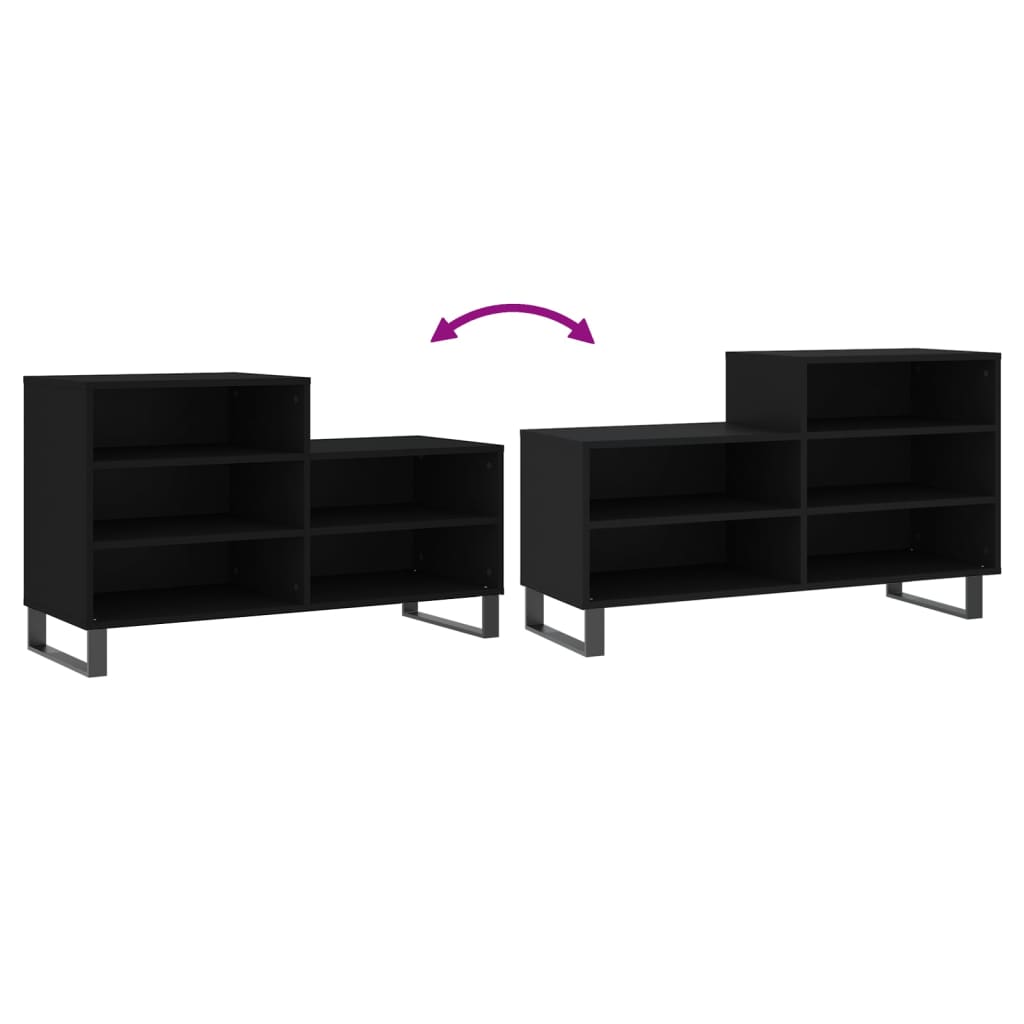 Shoe Cabinet Black 102x36x60 cm Engineered Wood - Bargainia.com - 