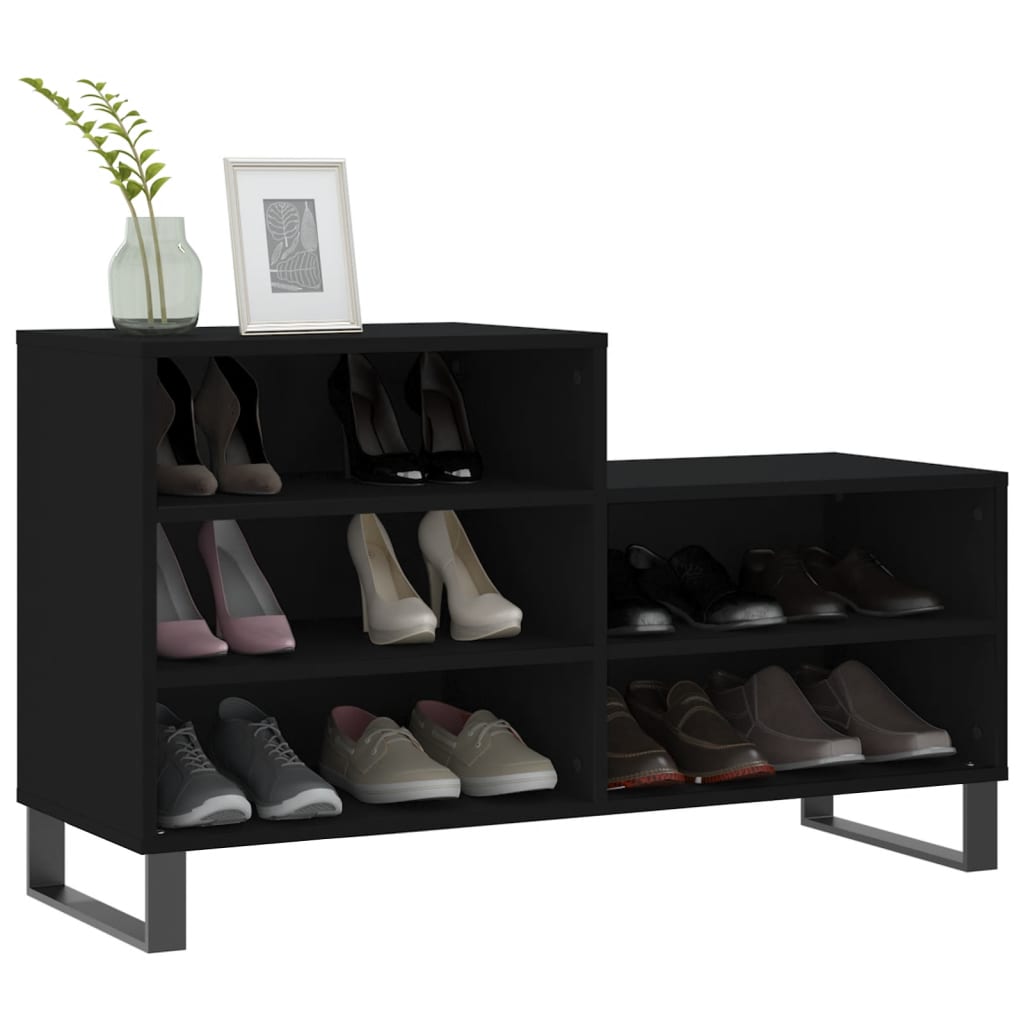 Shoe Cabinet Black 102x36x60 cm Engineered Wood - Bargainia.com - 