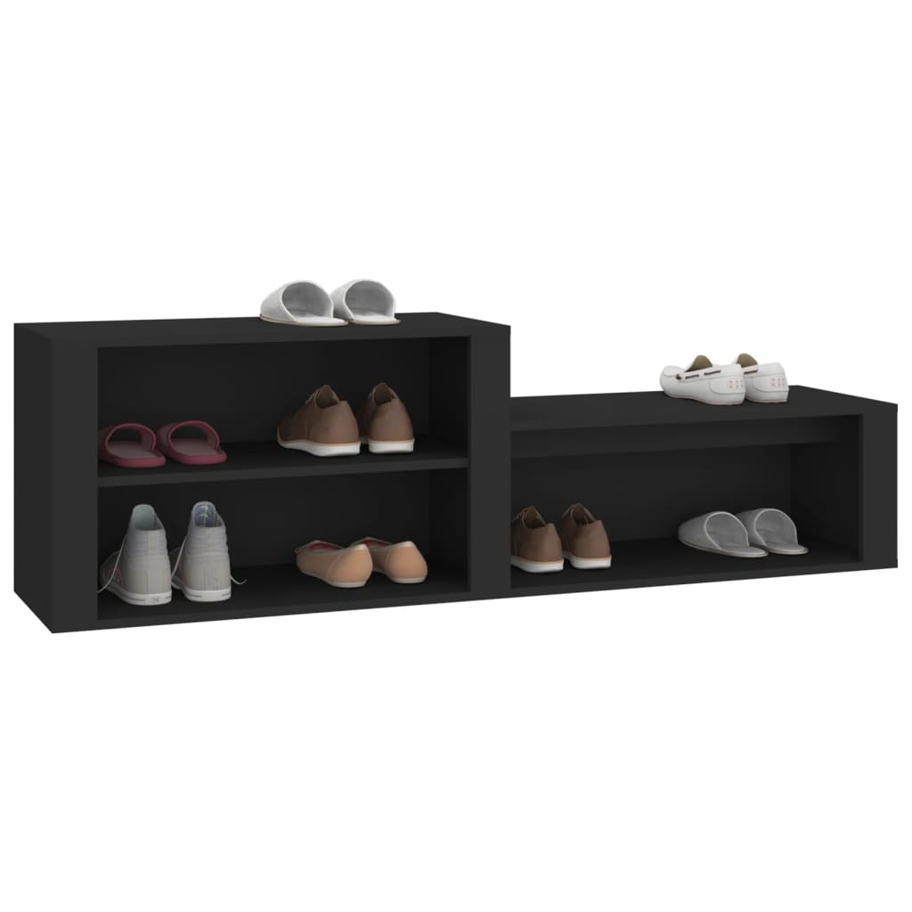 Shoe Cabinet Black 150x35x45 cm Engineered Wood - Bargainia.com - 