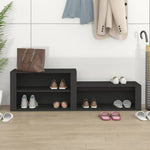 Shoe Cabinet Black 150x35x45 cm Engineered Wood - Bargainia.com - 