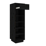 Shoe Cabinet Black 30x34x105 cm Solid Wood Pine - Bargainia.com - 