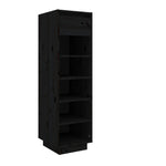 Shoe Cabinet Black 30x34x105 cm Solid Wood Pine - Bargainia.com - 
